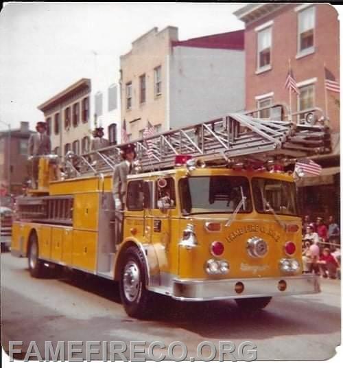 1973 Seagrave 100' Aerial. Fame's first yellow fire truck
